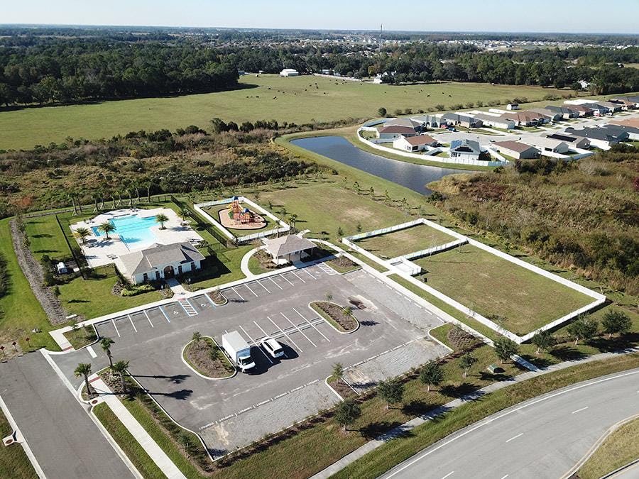 Aerial of amenities at Stonebridge at Chapel Creek in Zephyrhills, FL